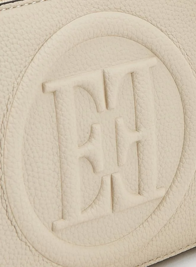ELLE BEIGE Monogram Embossed Crossbody Bag With Chain Strap for Women | Best Price UAE